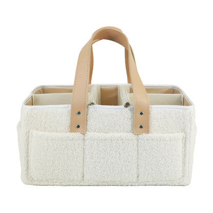 LittleMaylah™ Large Teddy Velvet Baby Diaper Caddy