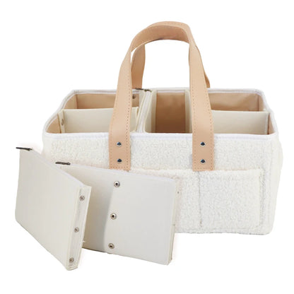 LittleMaylah™ Large Teddy Velvet Baby Diaper Caddy