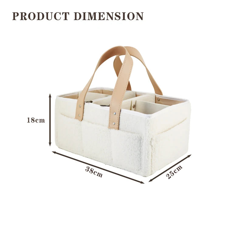 LittleMaylah™ Large Teddy Velvet Baby Diaper Caddy