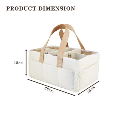 LittleMaylah™ Large Teddy Velvet Baby Diaper Caddy