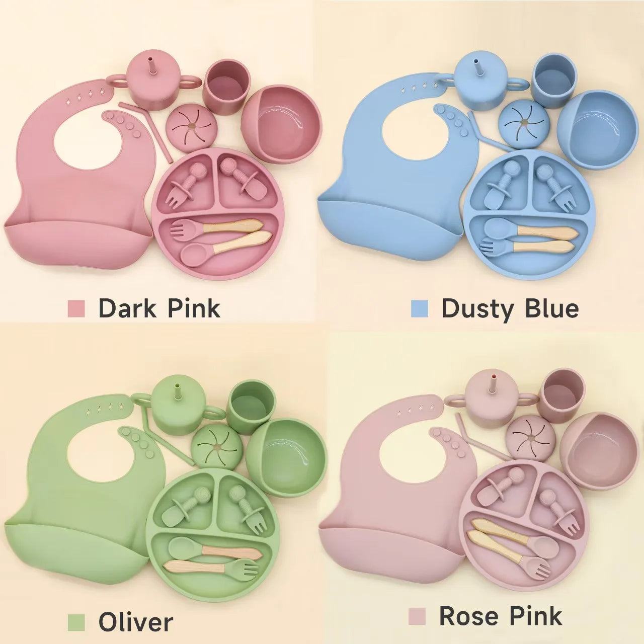 LittleMaylah™ Square Suction Silicone Baby Feeding Plate – Safe, Easy, Joyful Mealtime