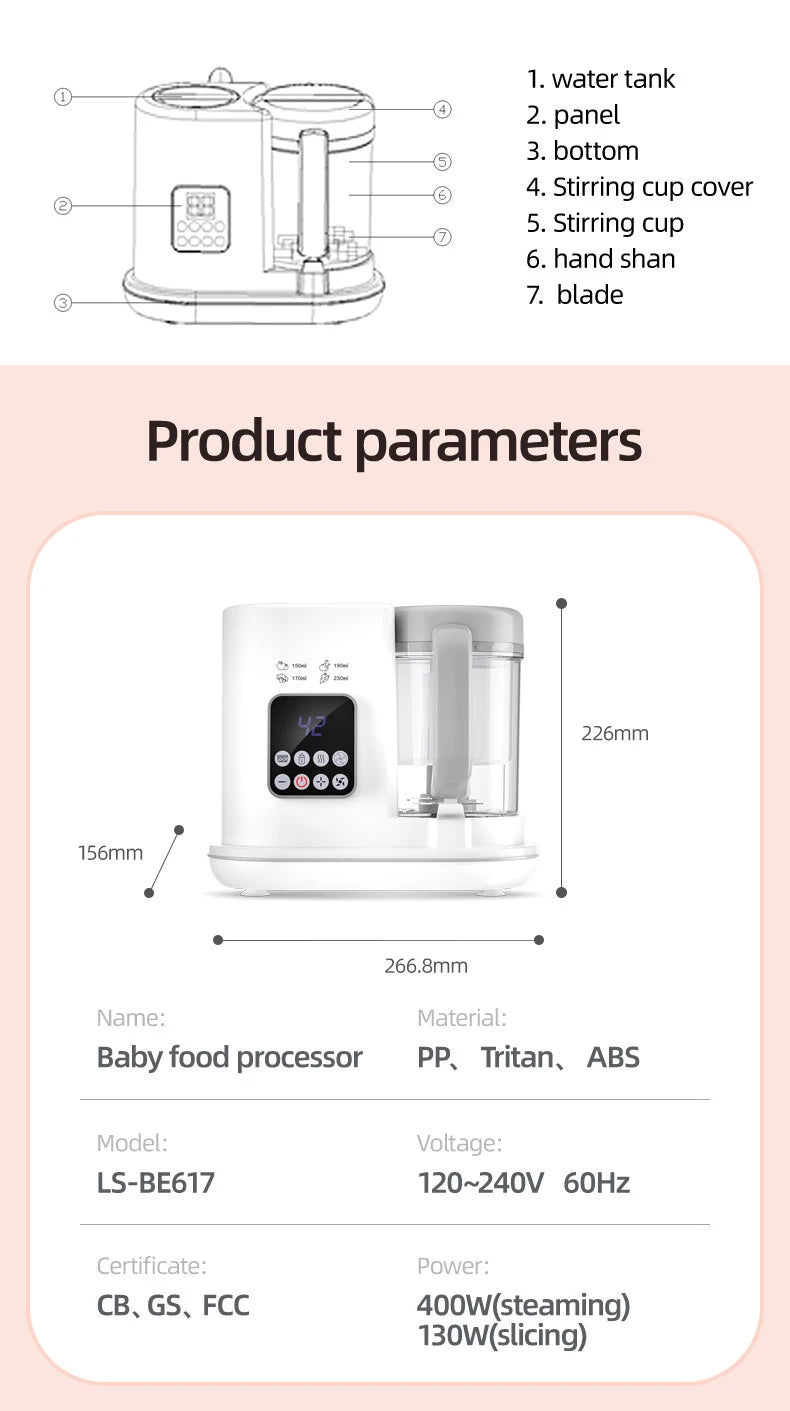 LittleMaylah™ One-Step Baby Food Maker – Steam & Puree with Touch Control"