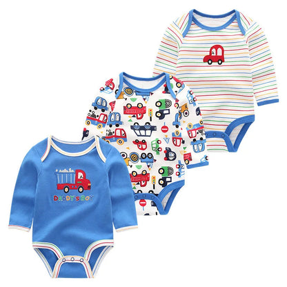 LittleMaylah™ 3-Piece Baby Jumpsuit Set – Long Sleeve Cotton Bodysuits for Newborns & Toddlers