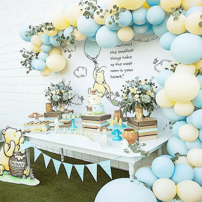 123 pcs/set Macaron Blue Yellow Pastel Balloons Arch Set Baby Shower Birthday Wedding Party Balloon Background Decor Supplies