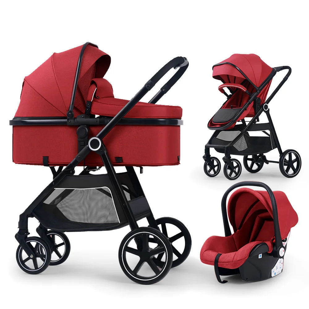 LittleMaylah™ 3-in-1 Baby Stroller & Car Seat Travel System – Luxury Kinderwagen Pram with Carriage