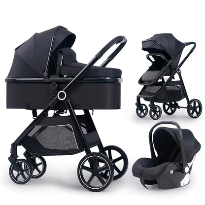 LittleMaylah™ 3-in-1 Baby Stroller & Car Seat Travel System – Luxury Kinderwagen Pram with Carriage