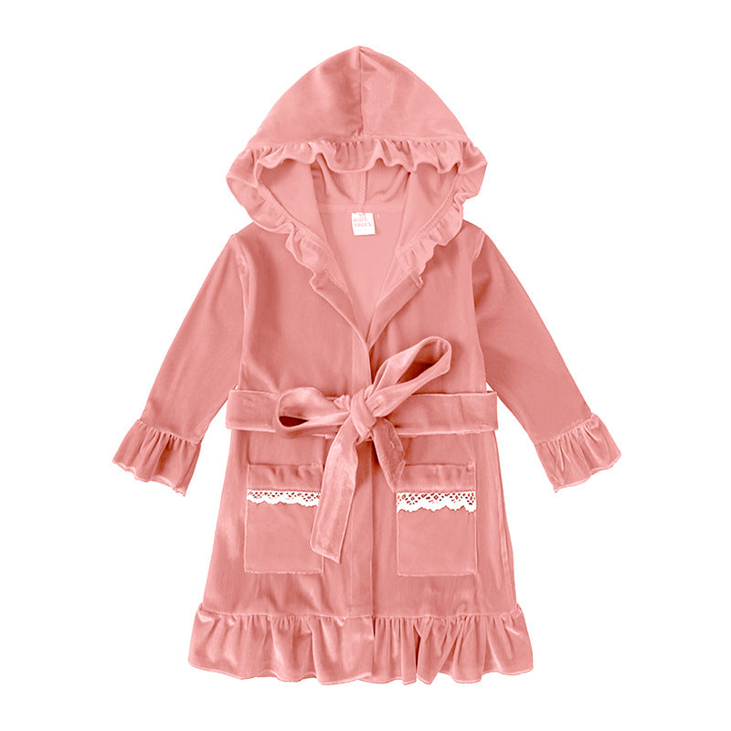 LittleMaylah™ Kids Gold Velvet Bathrobe