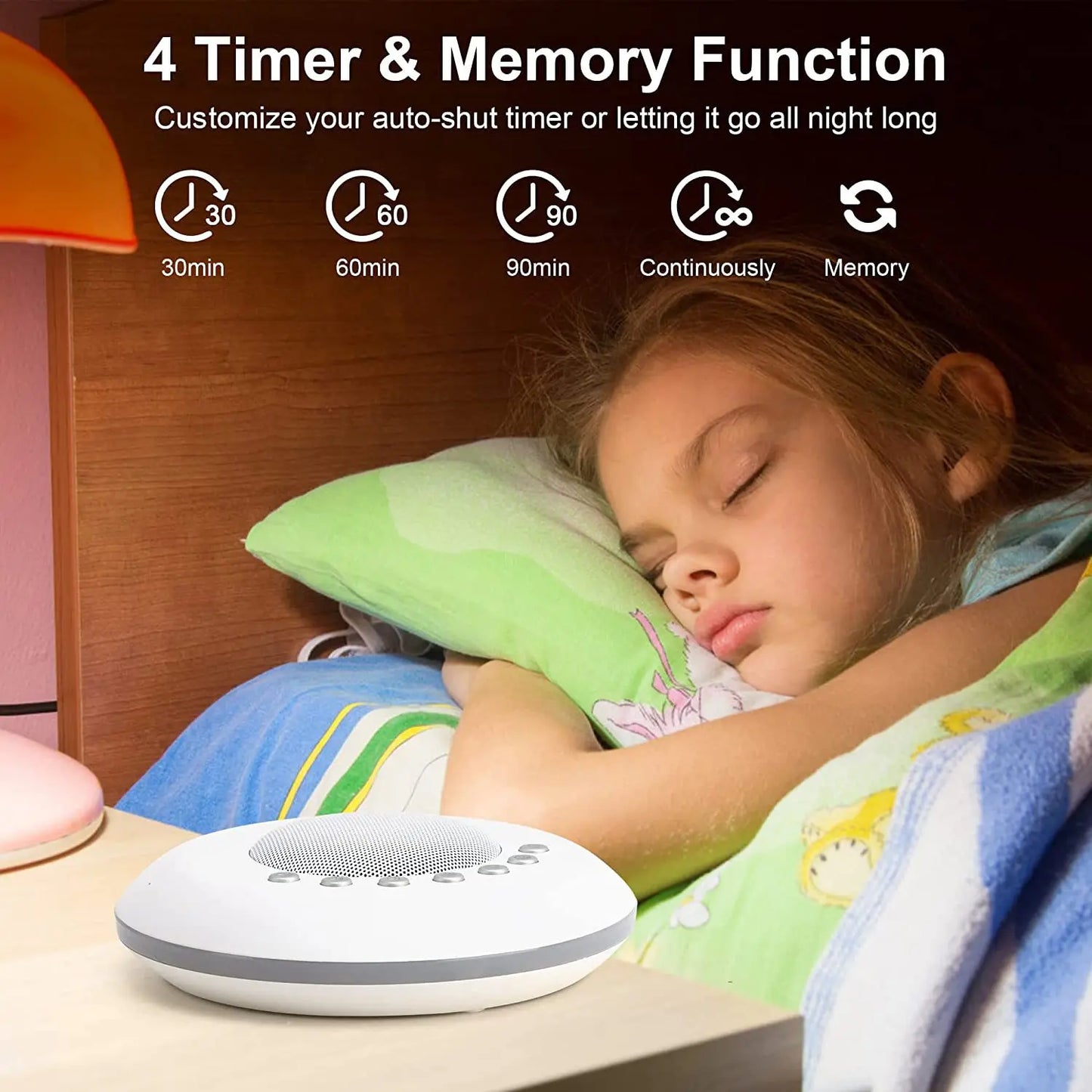 Baby White Noise Sleep Machine With Light Built-in 28 Soothing Sounds USB Rechargeable 2023 Baby White Noise Sleep Aid Device