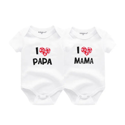 LittleMaylah™ I love Papa Mama Newborn Boy Girl Bodysuits Soft 100%Cotton Baby onesies Twin Clothes