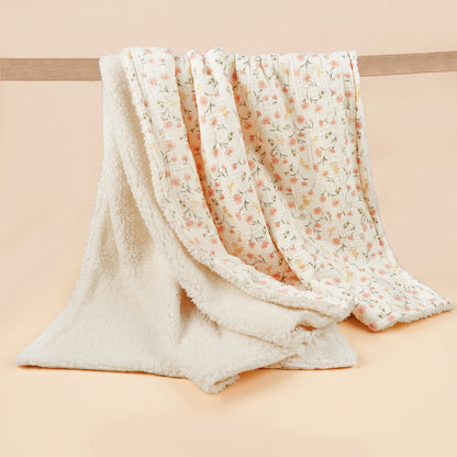Winter Baby Cotton Thick Blanket Print Imitation Fleece Warm Quilt For Newborn Bed Kids Soft Cover Blanket For Out-side