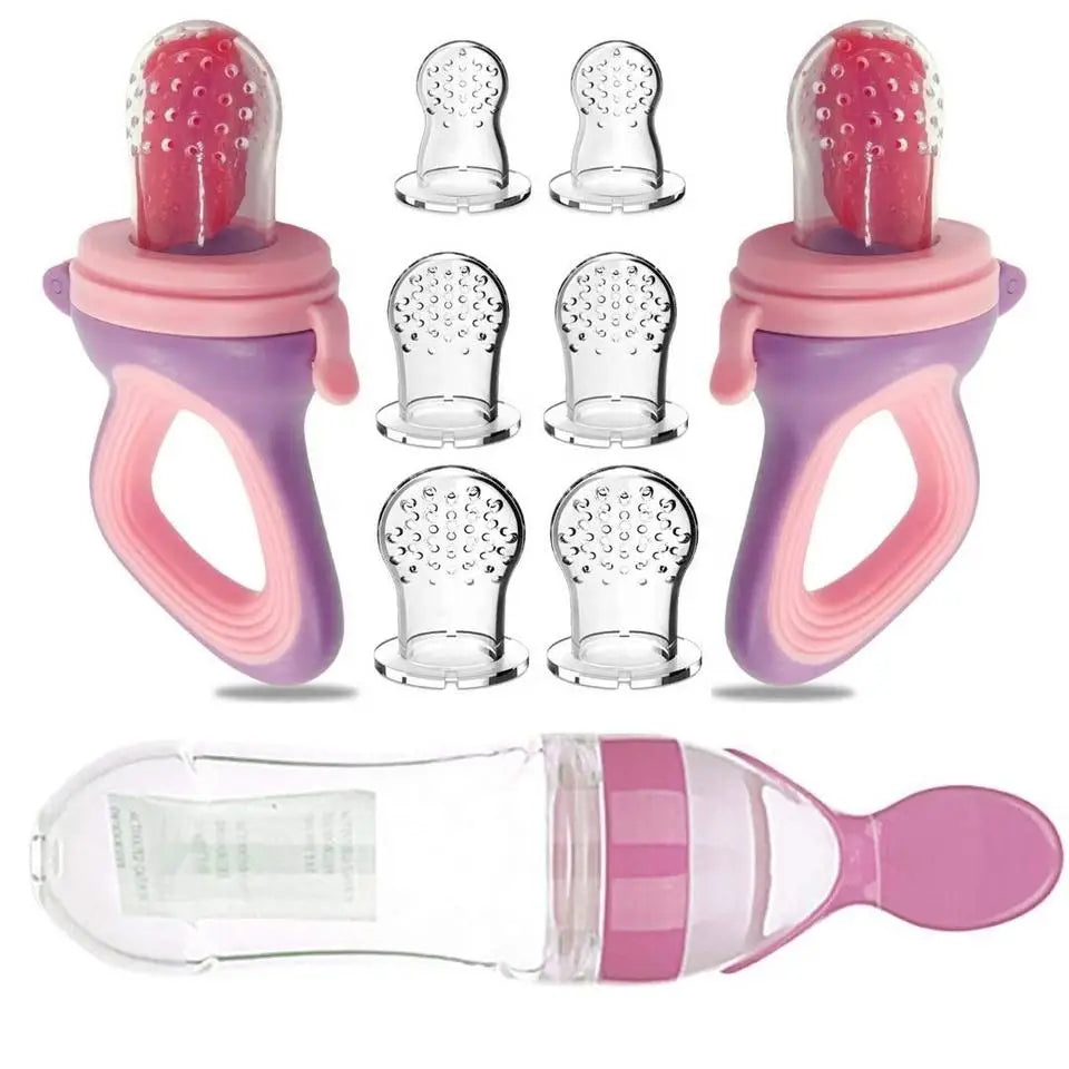 LittleMaylah™ Silicone Baby Food Feeder – Squeezing Bottle with Pacifier Spoon for Easy Feeding