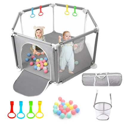 Baby Playpen for Baby and Toddlers, Sturdy Six Sides Play Pen with Breathable Mesh, Kids Activity Play Fence for Indoor Outdoor