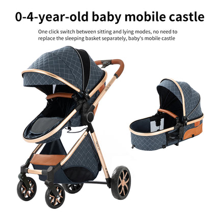 Luxury Baby stroller 3 in 1 Baby carriage pram BABI PRAM 3 IN 1 Portable travel pram Baby carriage High landscape baby stroller