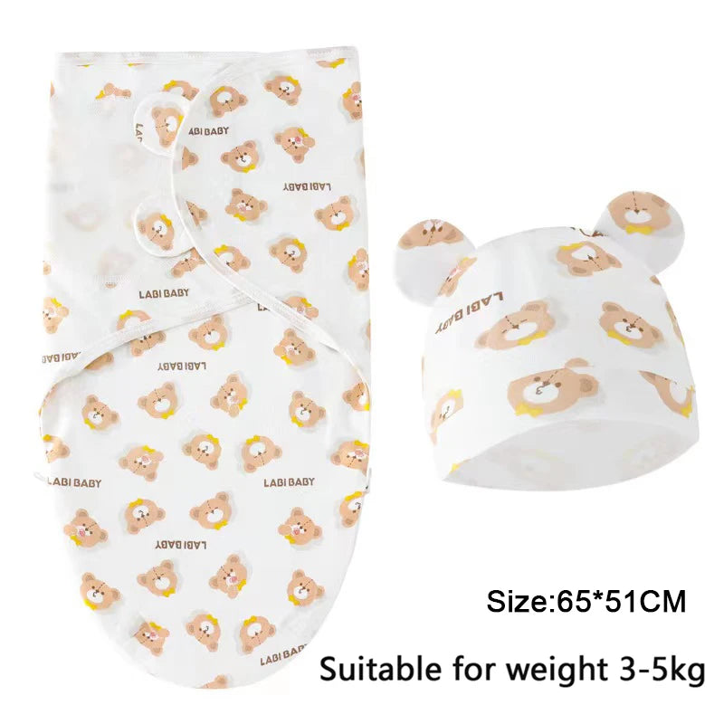 LittleMaylah™ Newborn Swaddle & Hat Set (0–6M)