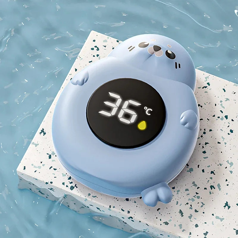 LittleMaylah™ JUSTLANG Blue Seal Baby Bathtub LED Thermometer – Floating Waterproof Temperature Sensor