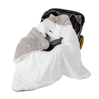 Baby Blanket In Infant Car Seat Soft Cotton Swaddle Wrap With Windproof Hooded Warm For Outside Travel