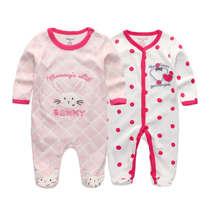 LittleMaylah™ 2-Piece Cartoon Baby Romper Set – Long Sleeve Cotton Jumpsuits (0–12 Months)