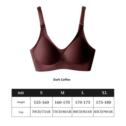 Pregnant Women'S Non Steel Ring Underwear With Front Opening Buckle For Comfortable Breathable Fit Solid Color Nursing Underwear