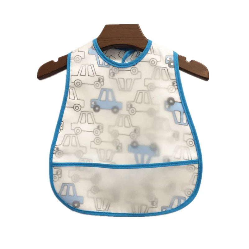 LittleMaylah™ Cartoon Waterproof Baby Bib – Adjustable EVA Feeding Apron with Pocket