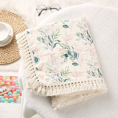LittleCotton Muslin Swaddle Blankets for Newborn Baby Tassel Receiving Blanket New Born Swaddle Wrap Infant Sleeping Quilt Bed Cover
