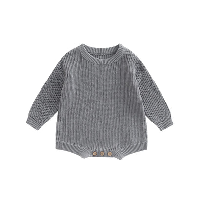 Ma&Baby 0-24M Newborn Infant Baby Girl Boy Romper Knit Jumpsuit Solid Color Warm Fall Winter Clothing Sweater