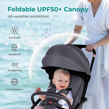Baby Pushchair,Strollers for Toddlers up to 22KG,Compact & Lightweight One Hand Gravity Foldable Pram,UPF 50+ Canopy