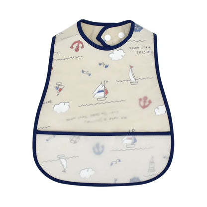 LittleMaylah™ Cartoon Waterproof Baby Bib – Adjustable EVA Feeding Apron with Pocket