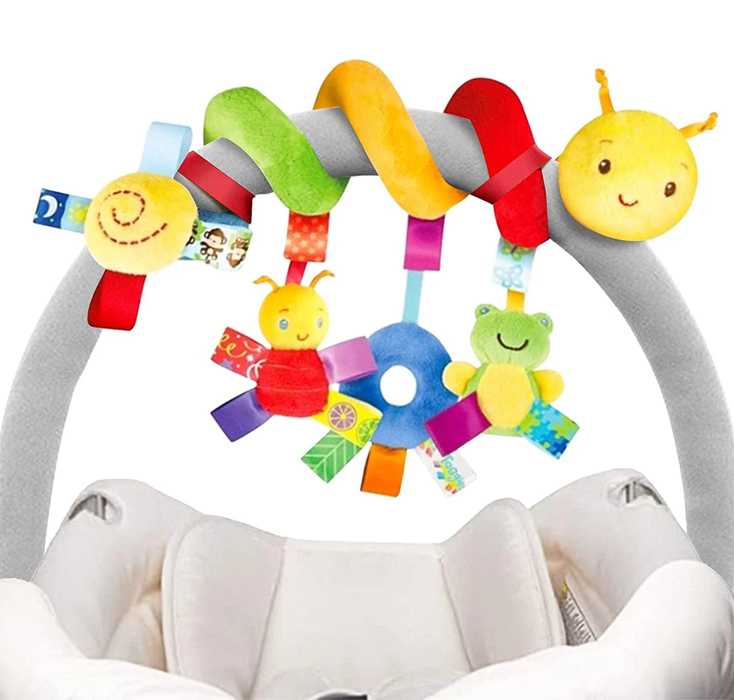 LittleMaylah™ Baby Hanging Toy – Plush Spiral Stroller Activity Toy with Rattles & Squeakers
