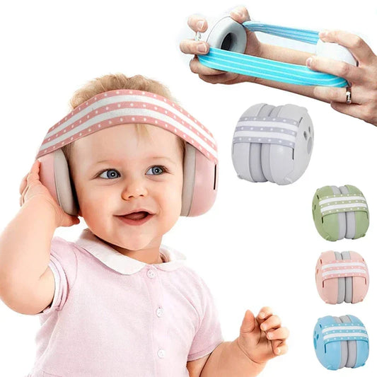 LittleMaylah ™Baby Ear Protection for Babies Toddlers Elastic Noise Reduction Earmuffs Baby Headphones Against Hearing Damage Improves Sleep