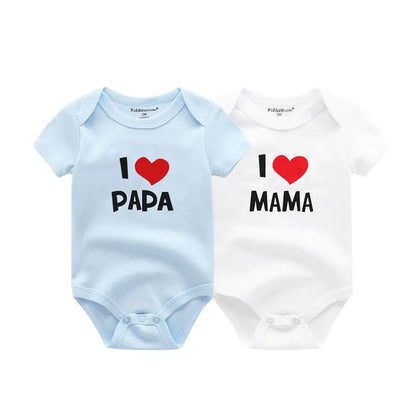 LittleMaylah™ I love Papa Mama Newborn Boy Girl Bodysuits Soft 100%Cotton Baby onesies Twin Clothes
