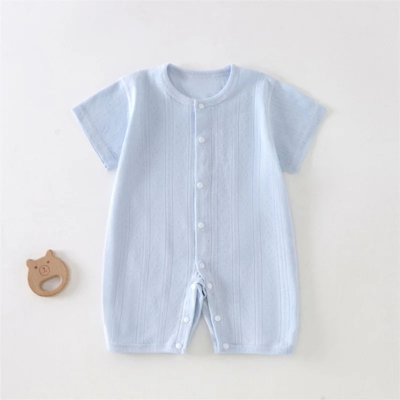 LittleMaylah™ Baby Short-Sleeved Jumpsuit – Summer Breathable Mesh Air Conditioning Suit