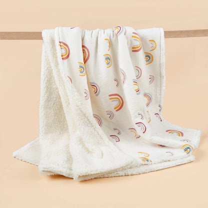 Winter Baby Cotton Thick Blanket Print Imitation Fleece Warm Quilt For Newborn Bed Kids Soft Cover Blanket For Out-side