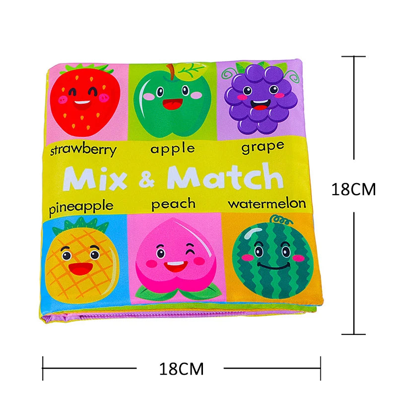 LittleMaylah™ Soft Baby Books 3D Touch Feel High Contrast Cloth Book Sensory Early Learning Stroller Toys for Infant Toddler Gifts 0-12 Months