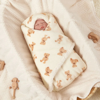 LittleMaylah™ Winter Baby Blanket – Flannel Lamb Fleece Swaddle & Stroller Wrap