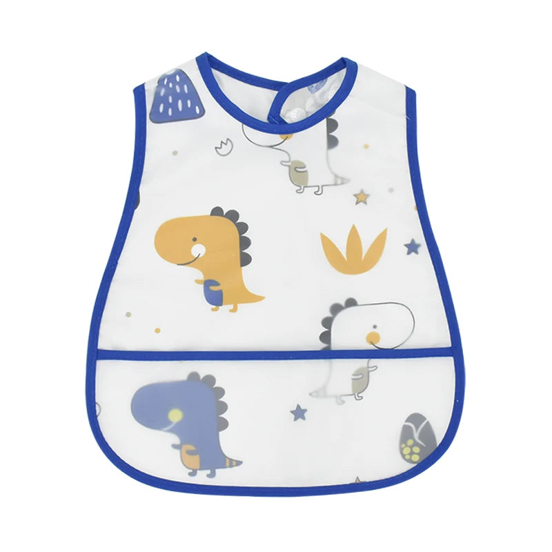 LittleMaylah™ Cartoon Waterproof Baby Bib – Adjustable EVA Feeding Apron with Pocket