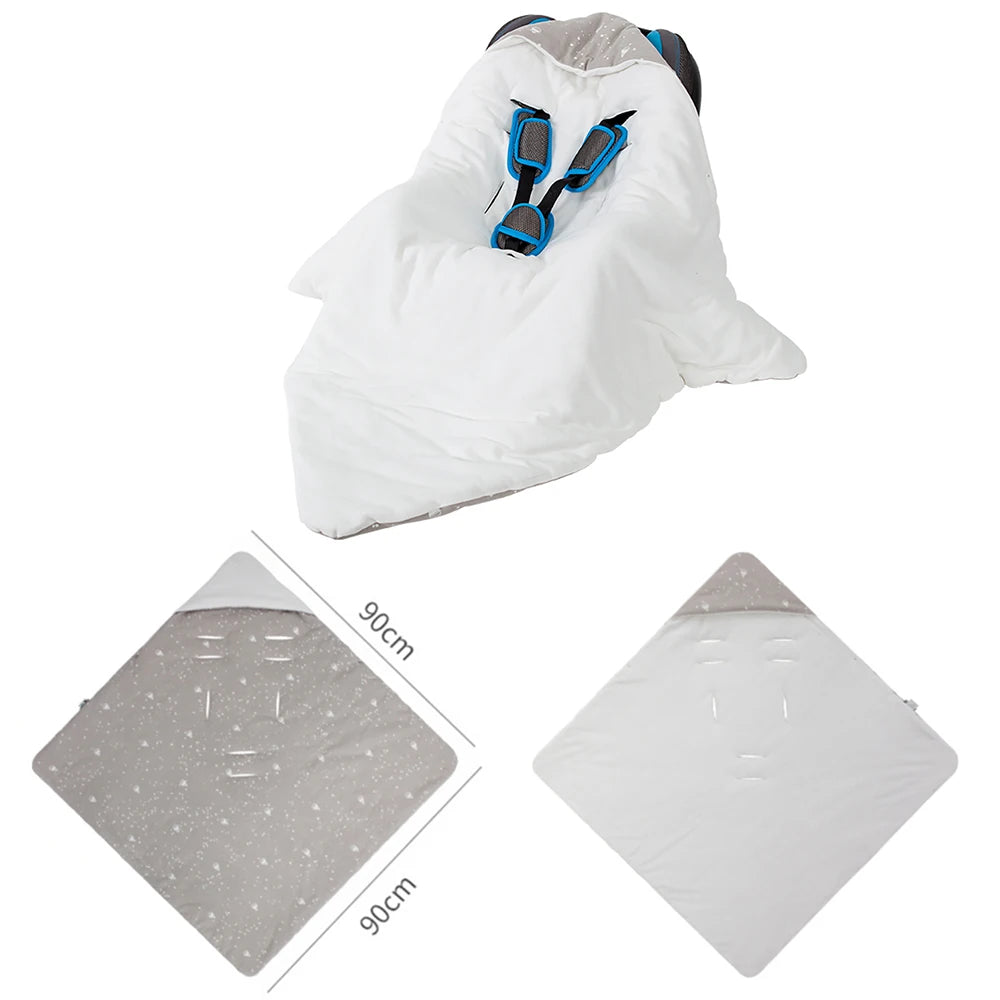 LittleMaylah™ Hooded Baby Wrap Blanket – Windproof Winter Swaddle for Car Seat & Newborn Discharge (0–12M)