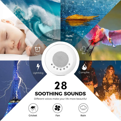 Baby White Noise Sleep Machine With Light Built-in 28 Soothing Sounds USB Rechargeable 2023 Baby White Noise Sleep Aid Device