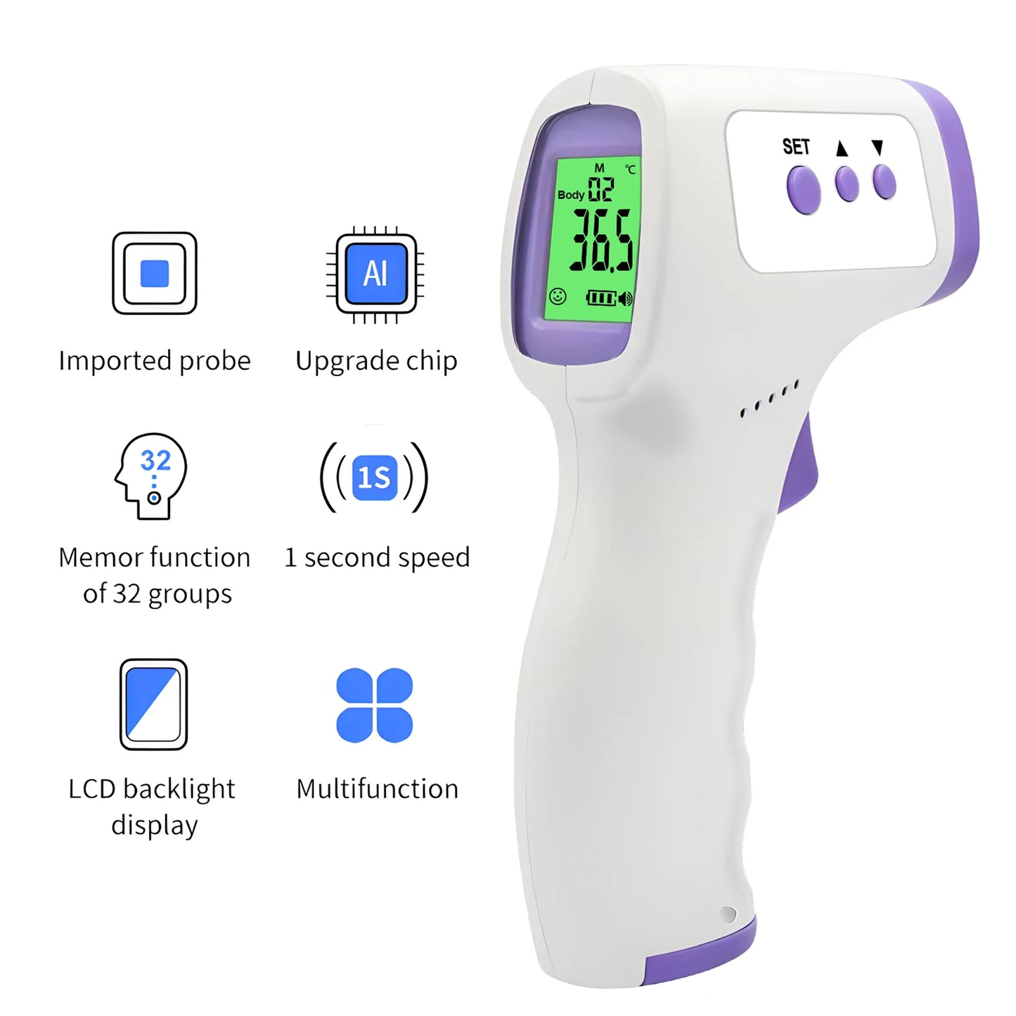 LittleMaylah™ Non-Contact Infrared Thermometer – Fast & Accurate Forehead Temperature Reader for Babies & Adults