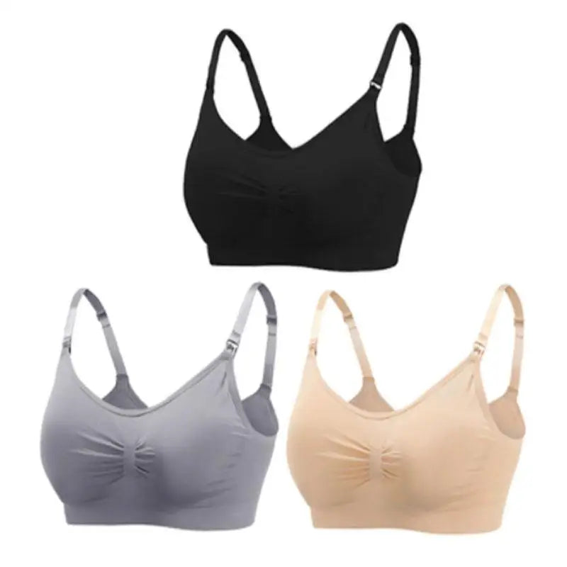 LittleMaylah™ Maternity Nursing Bra – Wirefree, Breathable & Easy-Access Breastfeeding Support (1/3pcs)