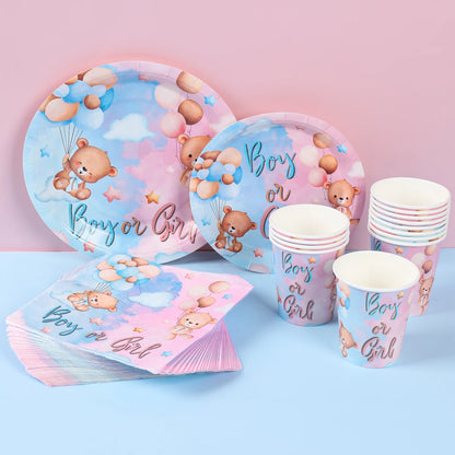 Gender Reveal Party Disposable Tablecloth Boy or Girl Baby Shower Decor Newborn Table Cover Gender Reveal Party Supplies