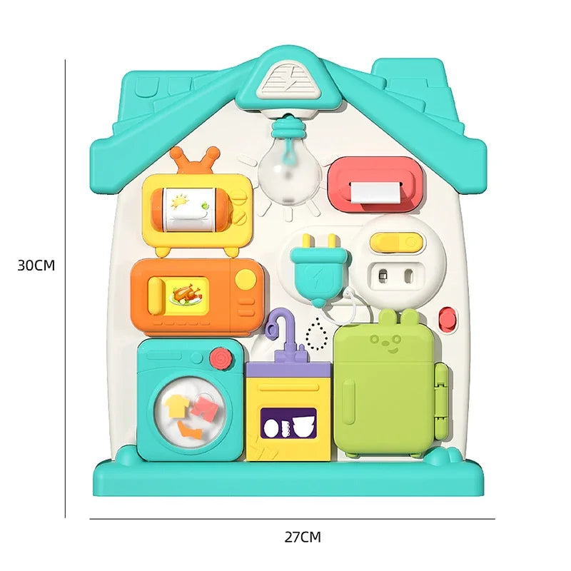 LittleMaylah™ Baby Sensory Busy Board – Montessori Toy with Music, Lights & Switches