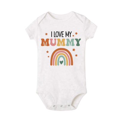 LittleMaylah I Love Mummy & Daddy Rainbow Printed Baby Bodysuits  Body Boys Girls Jumpsuits