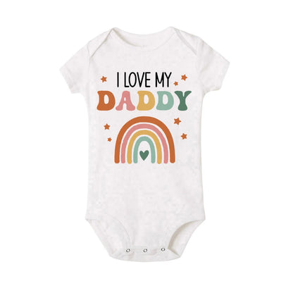 LittleMaylah I Love Mummy & Daddy Rainbow Printed Baby Bodysuits  Body Boys Girls Jumpsuits