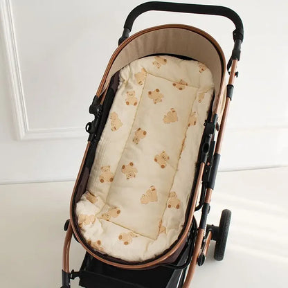 Baby Stroller Seat Cushion Soft Mattress Kids Pushchair Car Mat Stroller Accessories Cotton Thickened Four Seasons Baby Cart Mat