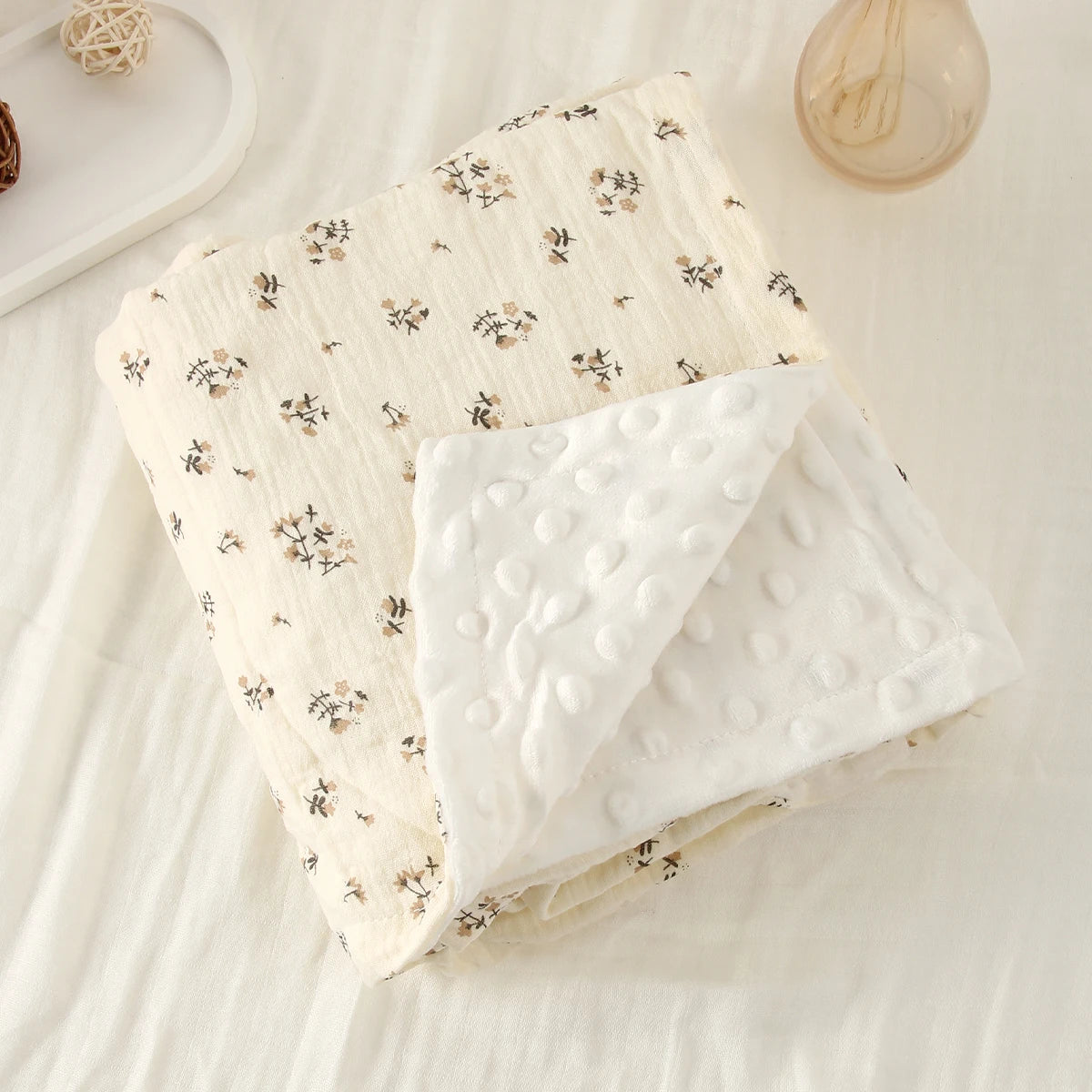Winter Baby Blanket & Swaddling Newborn Thermal Soft Fleece Blanket Flowers Bedding Cotton Quilt Infant Bedding Swaddle Wrap