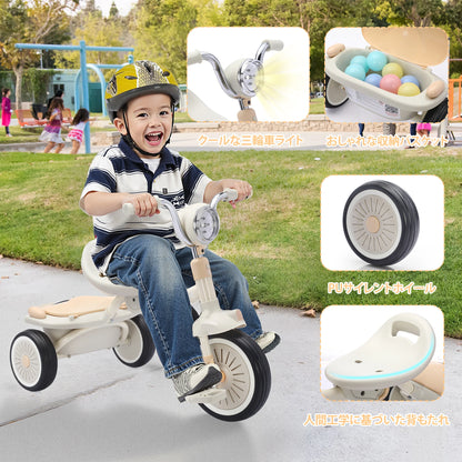Toddler Tricycle Foldable Kids Pedal Trike Pedal 3 Wheels Baby Walker Trike for Boys Girls 1-4 Years Old Rear