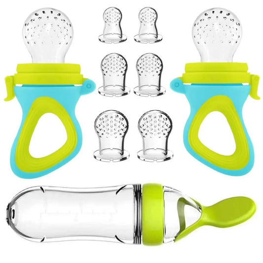 LittleMaylah™ Silicone Baby Food Feeder – Squeezing Bottle with Pacifier Spoon for Easy Feeding