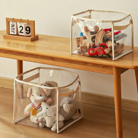 Transparent children's toy storage basket large size toy storage bag large capacity household multifunctional storage basket