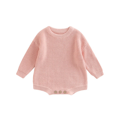 Ma&Baby 0-24M Newborn Infant Baby Girl Boy Romper Knit Jumpsuit Solid Color Warm Fall Winter Clothing Sweater