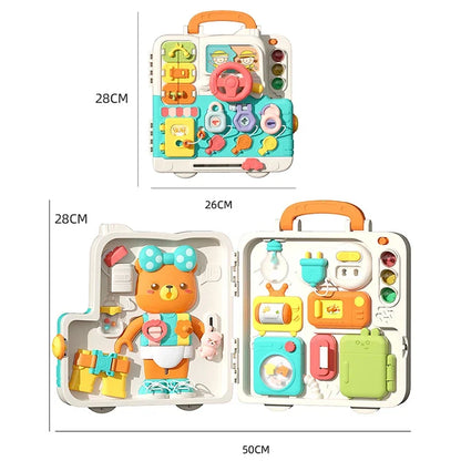 LittleMaylah™ Baby Sensory Busy Board – Montessori Toy with Music, Lights & Switches